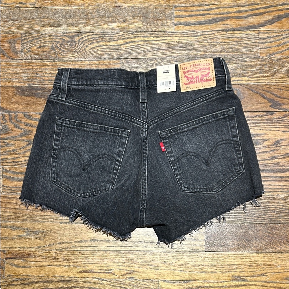 Levi's Women's Dark Denim Jean Shorts - Picture 5 of 11